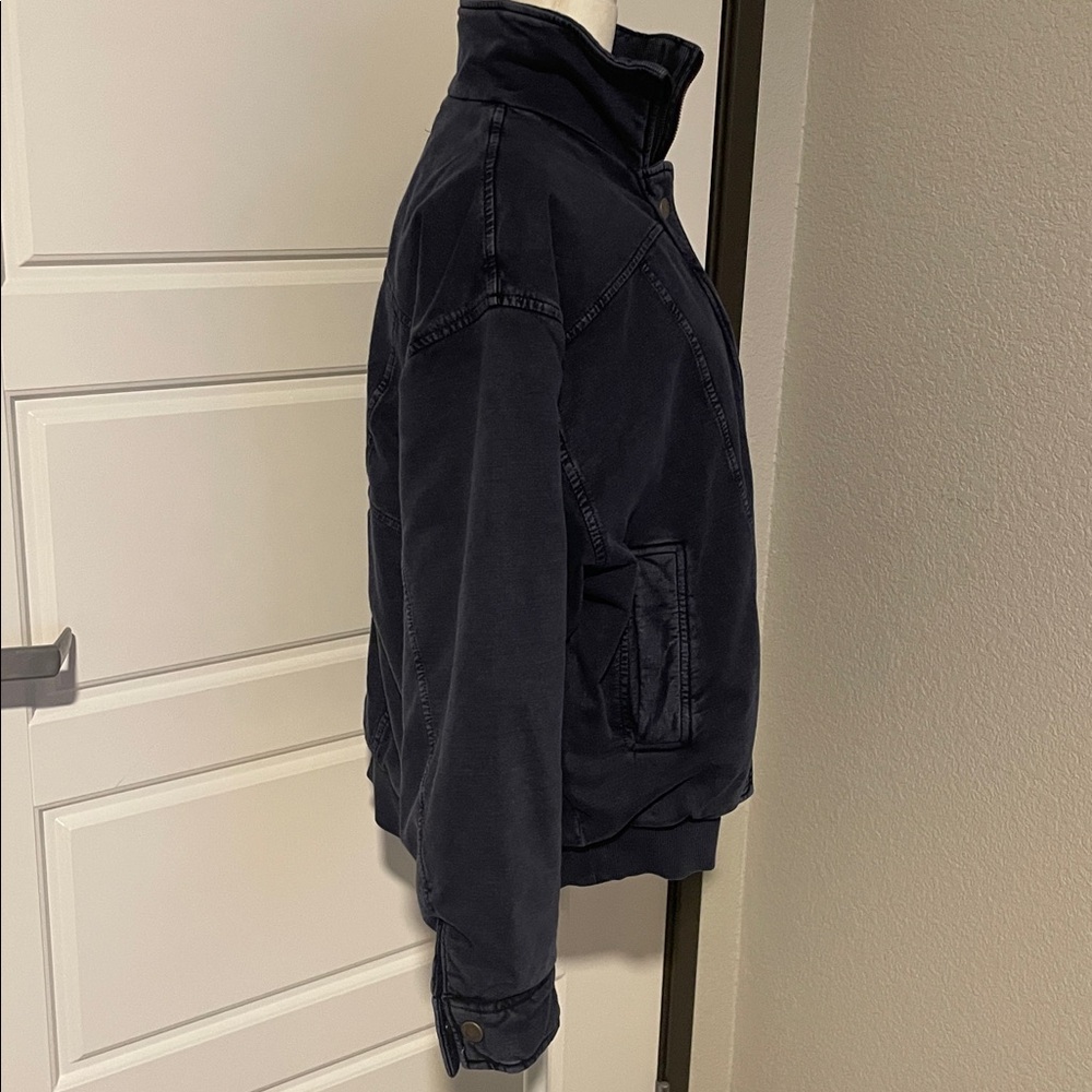 Anthropologie Pilcro Washed Navy Quilted Bomber Jacket Like New 
Size Small - Picture 6 of 12